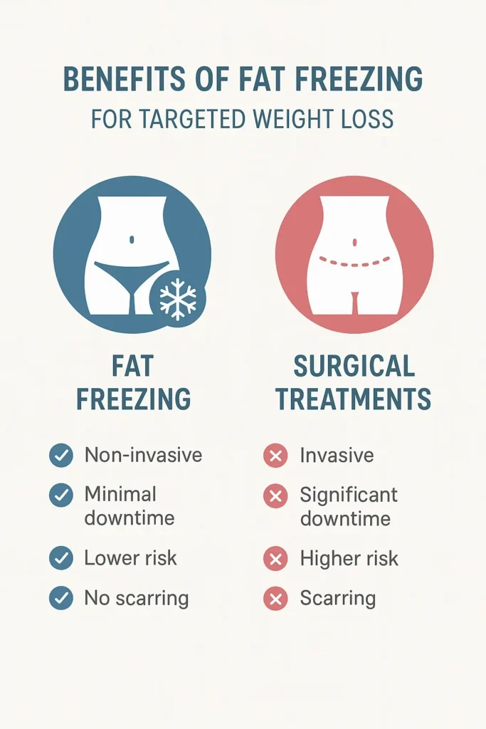 graphic showing the benefits of fat freezing Scunthorpe