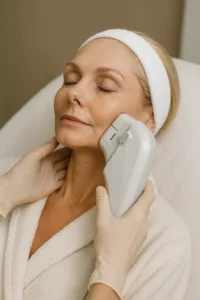 Woman receiving HIFU non surgical facelift treatment Scunthorpe